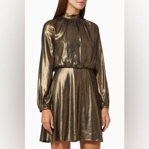 NWT Armani Exchange Black Gold shimmer dress Size 4